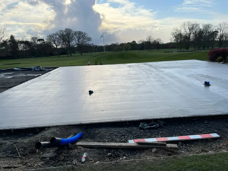 Concrete base laid by Arkenstone at a golf course surfacing project