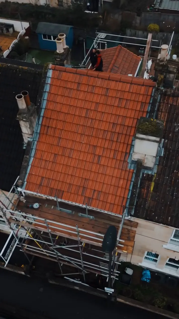 New Double Roman tiles on a terrace roof in Bath