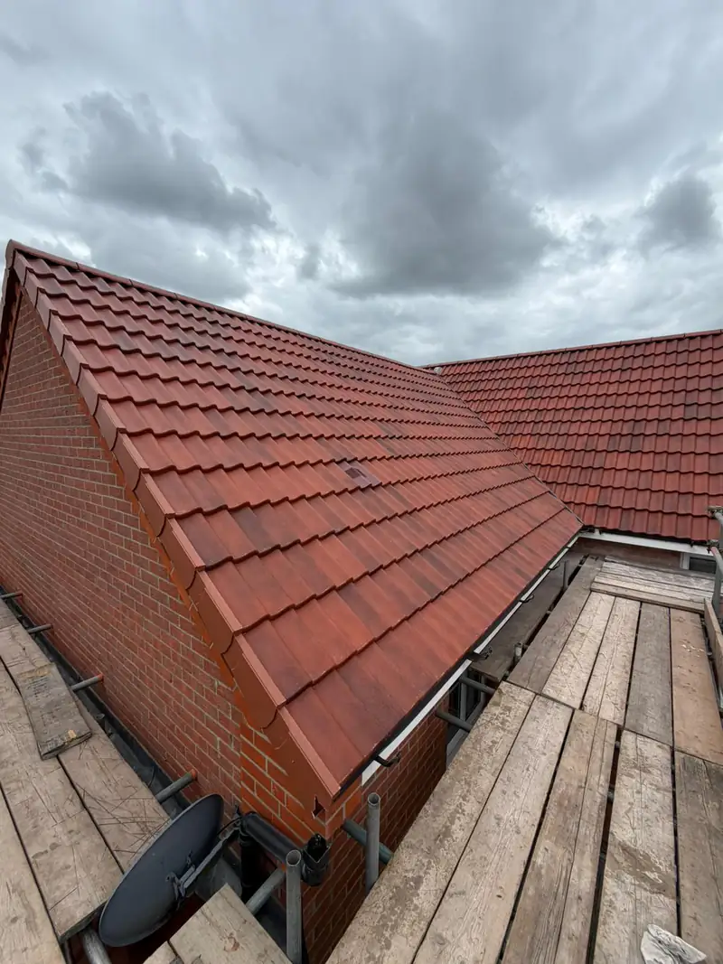 Gable end finished with a continuous dry verge system in Bourne, Lincolnshire