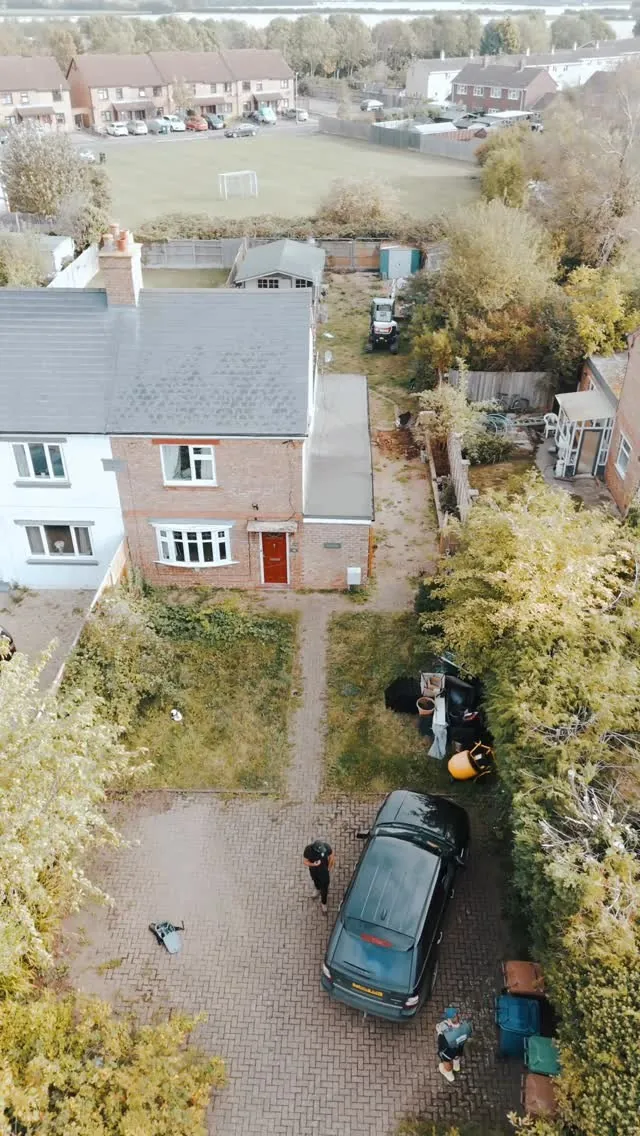 Front driveway works in progress in Wisbech, seen from above
