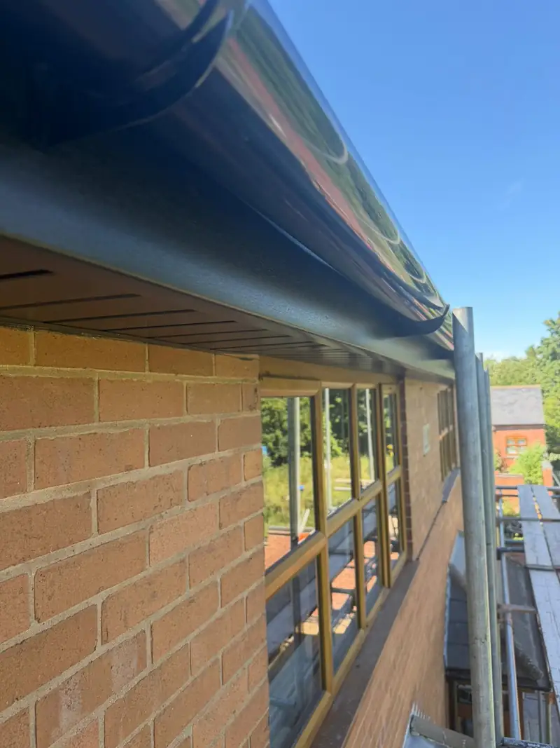 New black guttering and fascias installed in Hallaton