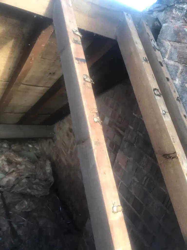 New roof in Wisbech, scaffolding and strip-back stage