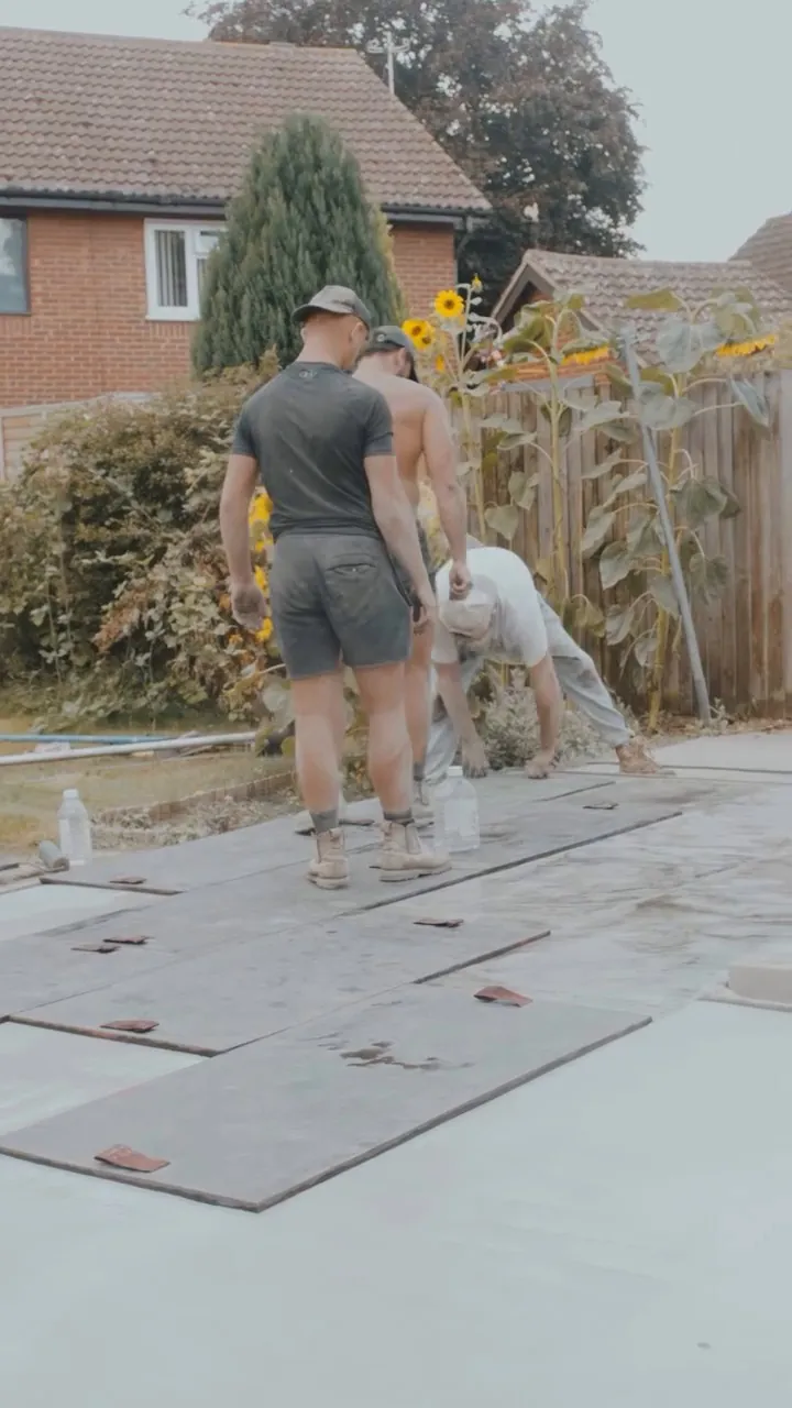 Porcelain slabs being laid in Wisbech
