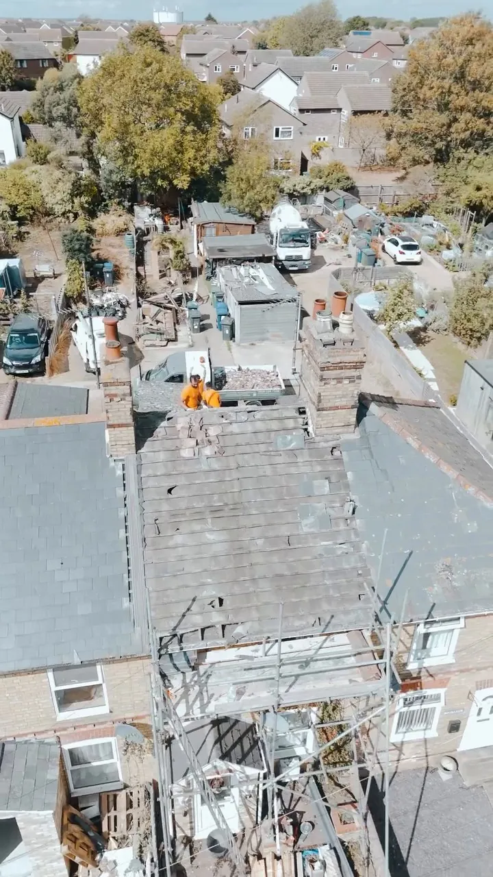 The Huntingdon terrace roof before work started