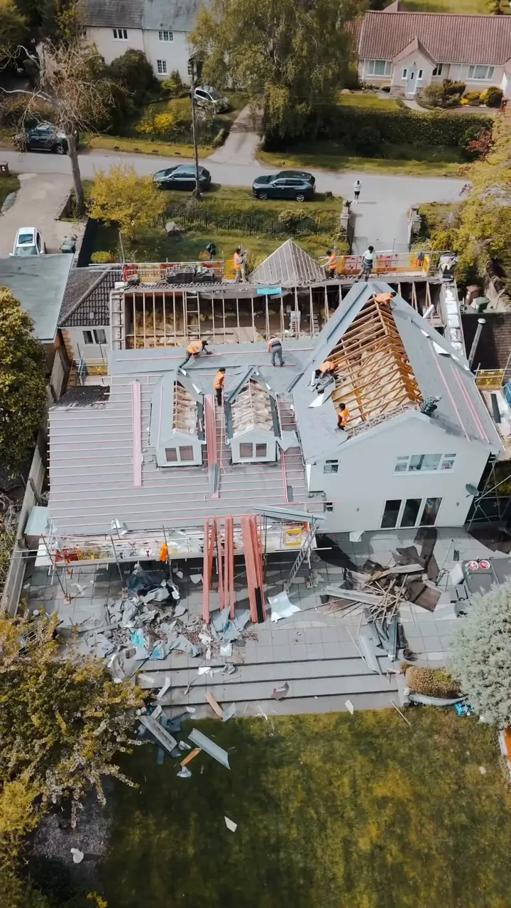 Old roof being stripped on the Stamford dormer house