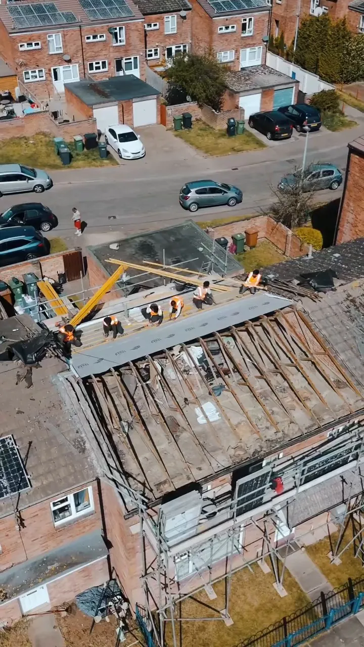 Roof stripped back on the one-day Peterborough job