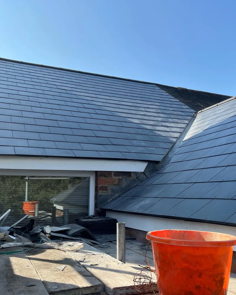 Completed valley junction on the Melton Mowbray roof