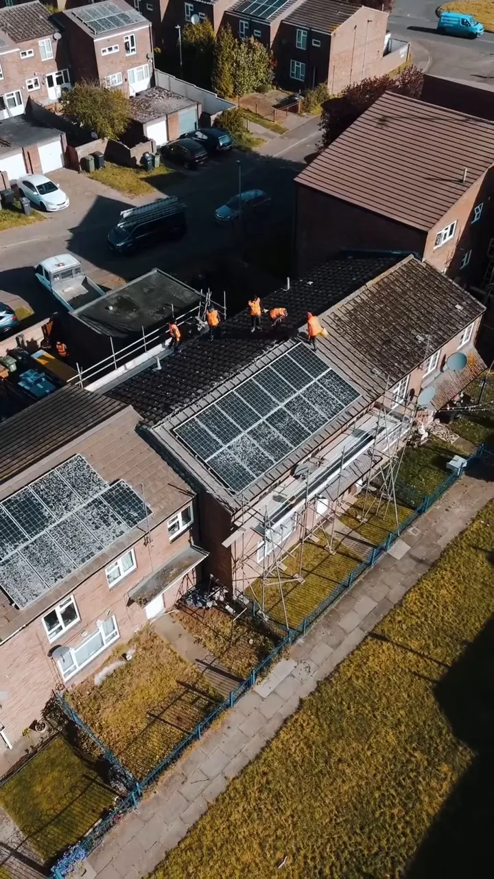 Tiling in progress ahead of the solar install in Peterborough