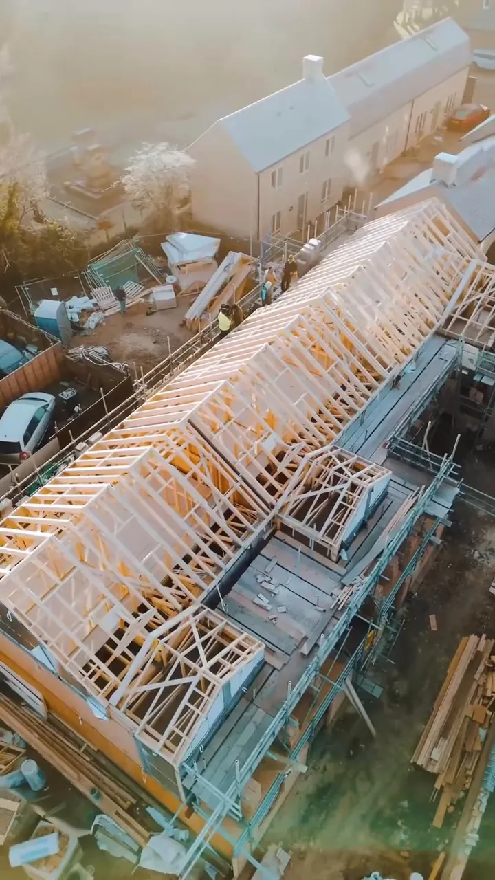 Timber frames going up on the St Neots new-build homes
